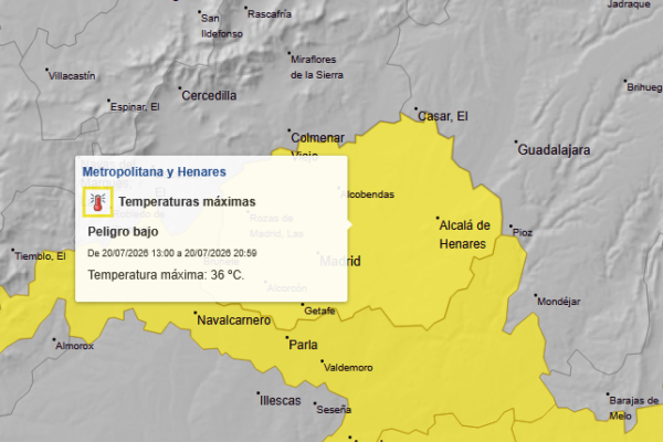 Activado el aviso amarillo por altas temperaturas en Coslada los próximos días. El miércoles el aviso pasará a ser naranja