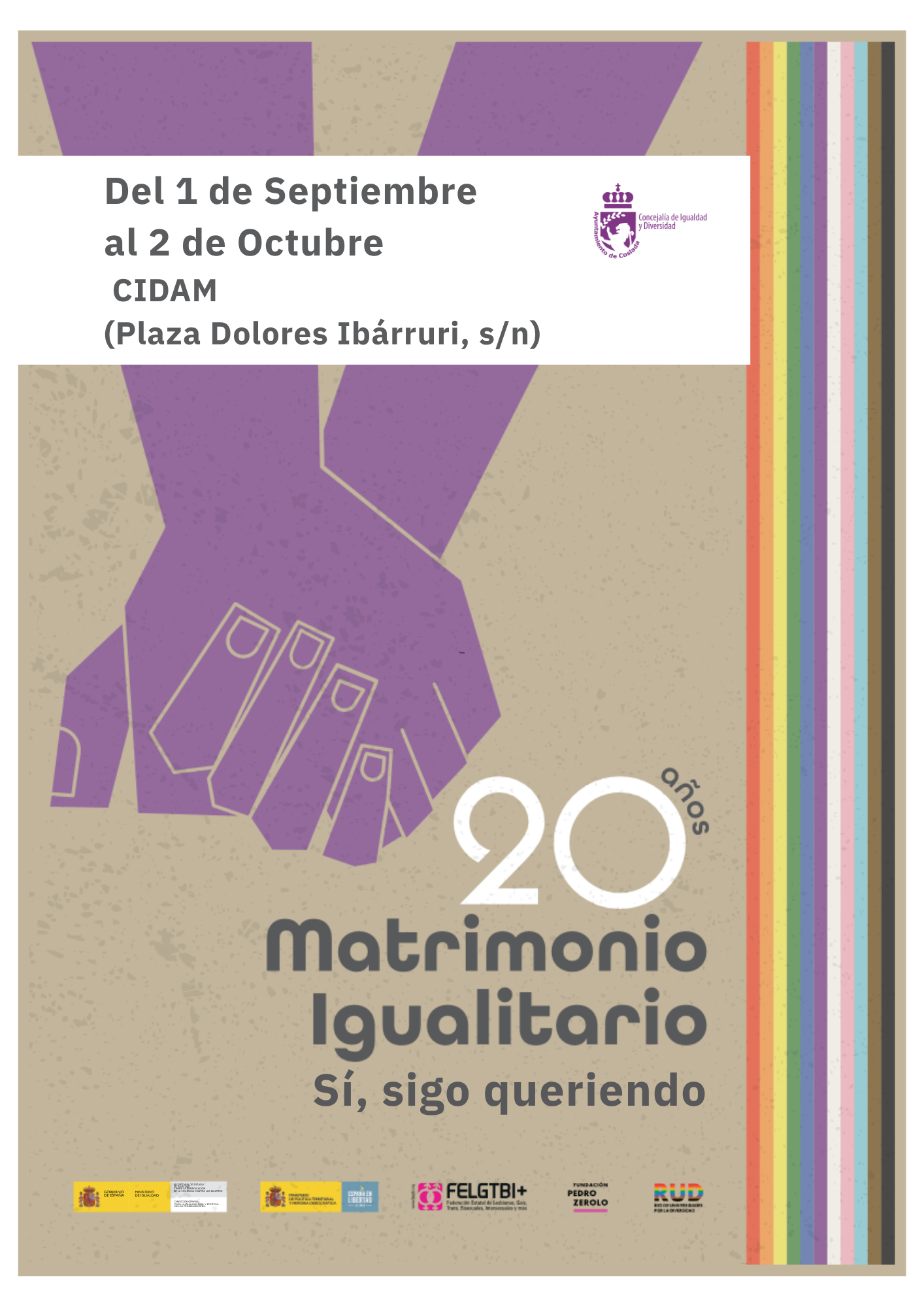 Coslada acoge la exposición ‘20 años de matrimonio igualitario. Sí, sigo queriendo.’ que recorre dos décadas de avances en derechos LGTBI+