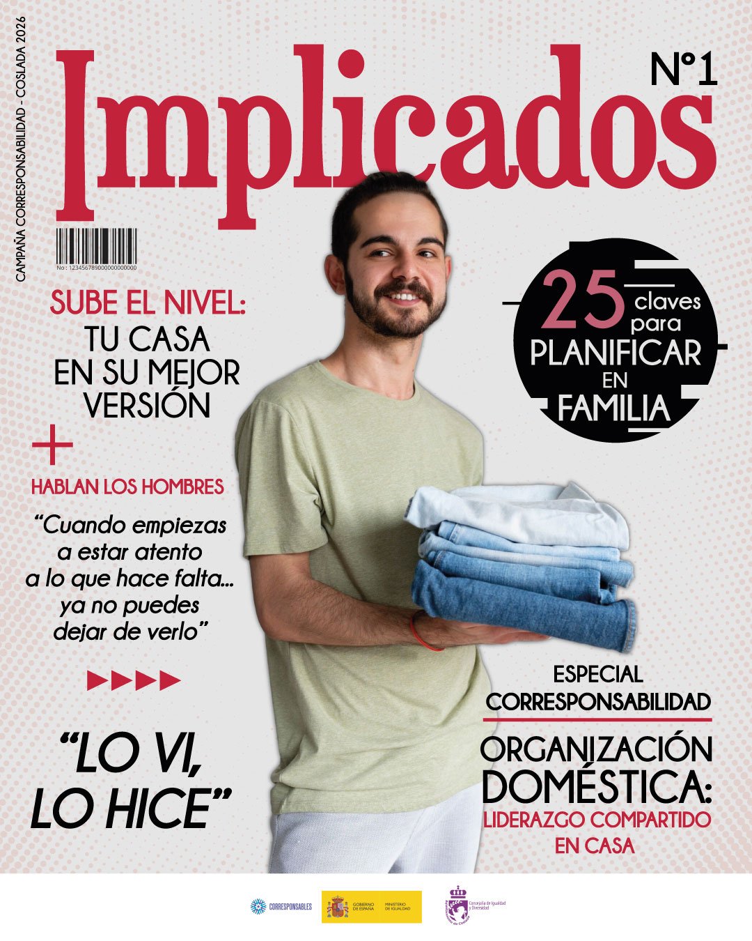 El área de Igualdad de Coslada presenta ‘Implicados’, una campaña para promover la corresponsabilidad en los hogares